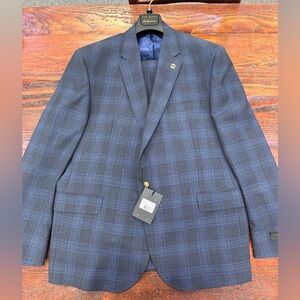 Ted Baker Men's Navy Checkered Suit